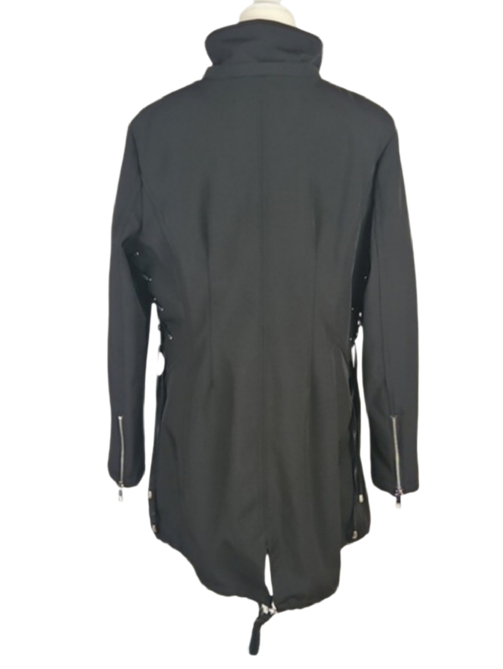 Guess Black Jacket Corset Side Ties Fleece Lined Fall Winter Coat Women's XL - Picture 5 of 10